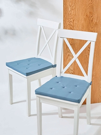 Подушка на стул Юстина / Серо-голубой