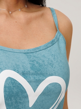 Женская пижама П-102(К) / Бирюзовый (сердце)