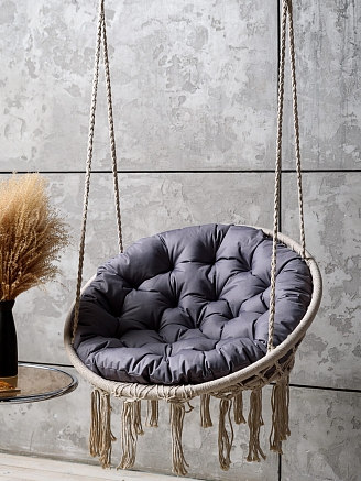 Круглая подушка для подвесных качелей/кресла РО80 / Серый