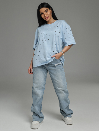 Женская футболка Винтаж / Голубой