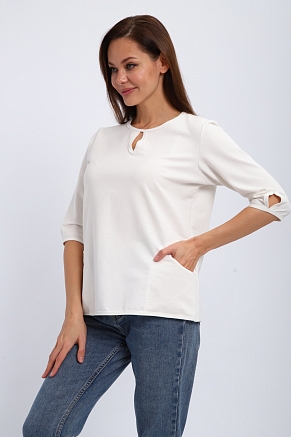 Кофта женская из футера Анфиса / Белый