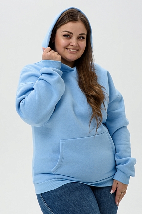 Женская толстовка 14428 оверсайз / голубой