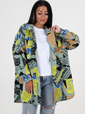 Женский жакет МАКСИ ЖФ-53 / Оливка с желтым