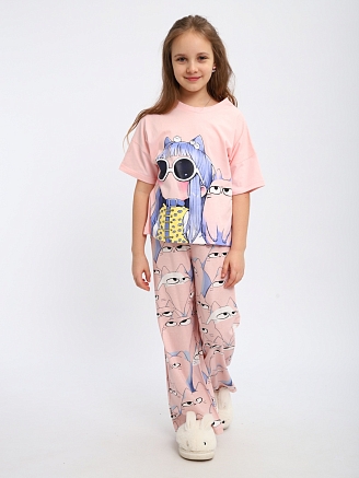 Детская пижама "Друзья" / Розовый