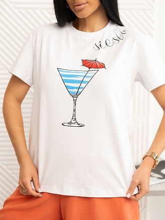 Женская футболка мод.2059/2 / Белый