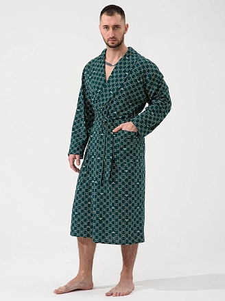 Мужской халат "Люкс" 2441-К / Зеленый