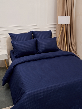 Пододеяльник микрофибра страйп / Синий