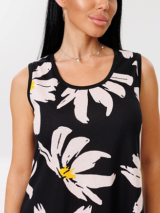 Женский сарафан С-93(К) / Черный (крупные цветы)