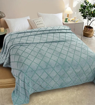 Плед велсофт №294 / Ромб зелёный