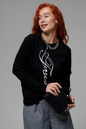 Женский лонгслив 8513/1 / черный+freedom