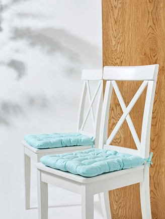 Комплект подушек на стул с завязками (бязь) 16т. / Ментол