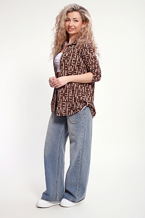 Женская рубашка 37009 / коричневый