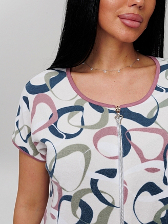 Женский халат Х-144(М) / Брусничный (узоры)