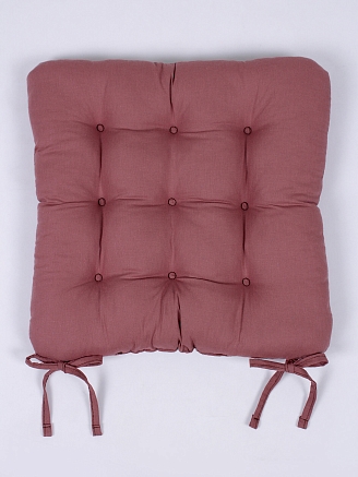 Комплект подушек на стул с завязками (бязь) 2 шт. / Терракотовый