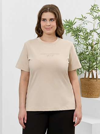 Женская футболка Соло / бежевый