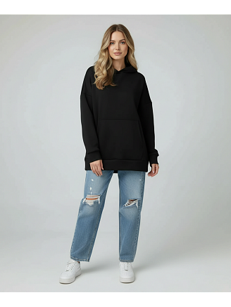 Женское худи Альфа / Черный