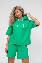 Женский костюм с шортами 36637 Зеленый / Распродажа