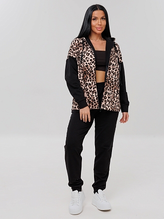 Женский костюм К-194(Фут) / Коричневый (леопард)