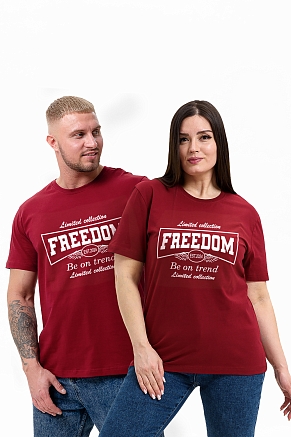 Мужская футболка 8503/1 / бордовый+свобода