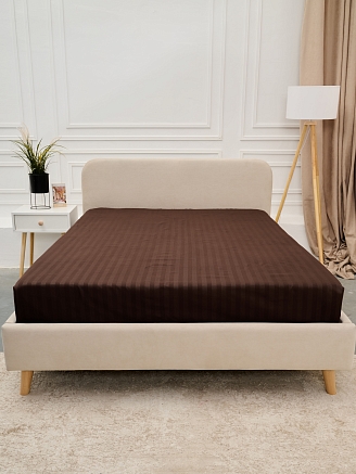 Простыня микрофибра-страйп / Шоколад