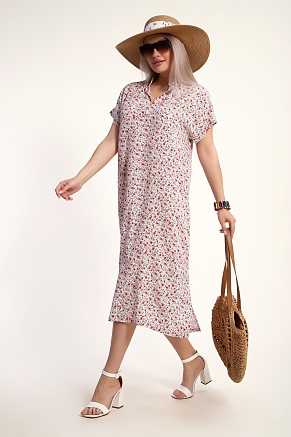 Женское платье 32746 / цветы на белом