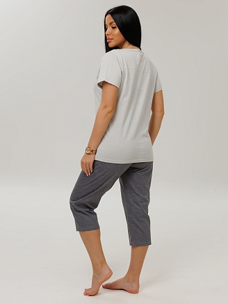 Женская пижама П-33(К) / Серый (цветок)