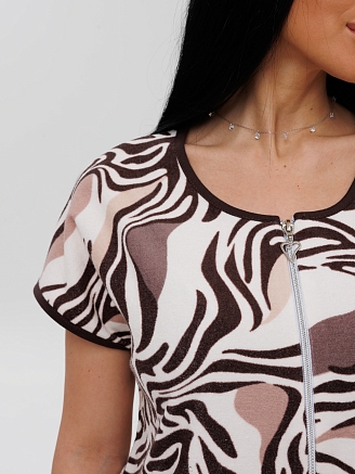 Женский халат Х-144(М) / Бежевый (узоры)