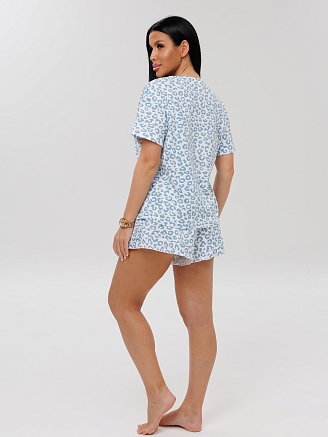 Женская пижама П-98(К) / Голубой (леопард)