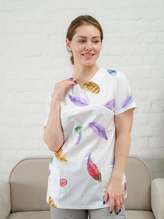 Рубашка медицинская женская М-281-12317 Поплин