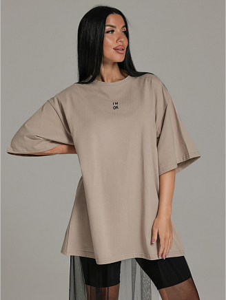 Женская футболка Город / Бежевый