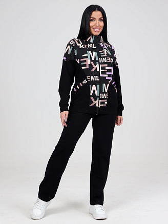 Женский костюм футер КФ-215 / Черный-keml