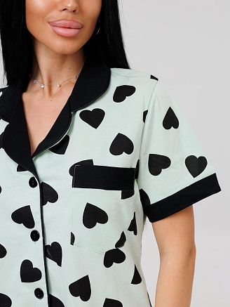 Женский костюм К-133(К) / Мятный (сердечки)