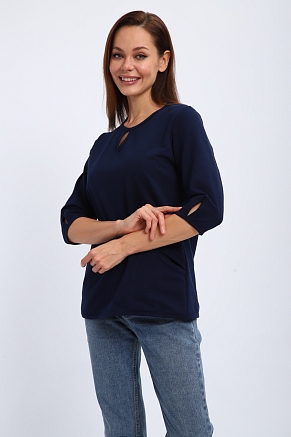 Кофта женская из футера Анфиса / Темно-синий