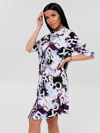 Женский халат Х-149(К) / Фиолетовый (буквы)