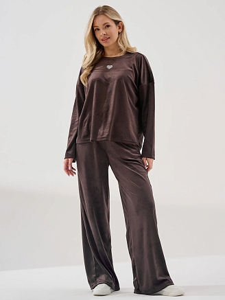 Женский костюм "Бархат" 2406-В / Шоколадный