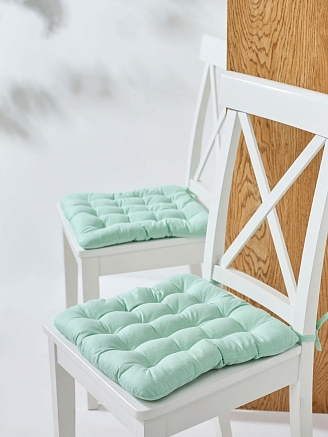 Комплект подушек на стул с завязками (бязь) 16т. / Оливковый