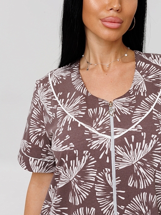 Женский халат Х-75(К) / Какао (узоры)