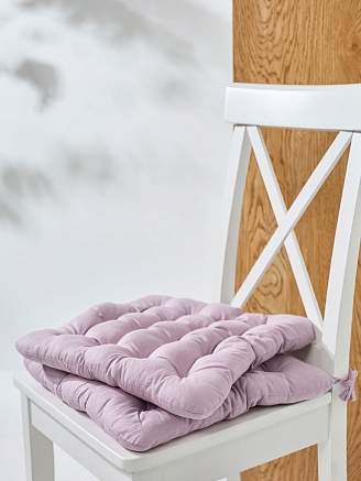 Комплект подушек на стул с завязками (бязь) 16т. / Светло-розовый
