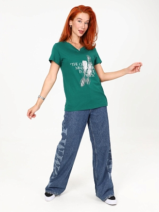 Женская футболка Сопряжение / зеленый