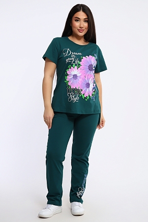 Женский костюм Герберы 646 / Изумрудный