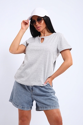 Женская футболка 33603 / серый меланж