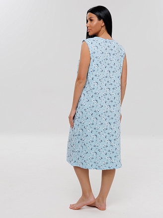 Женская сорочка Сор-85(К) / Нежно-голубой (цветы)