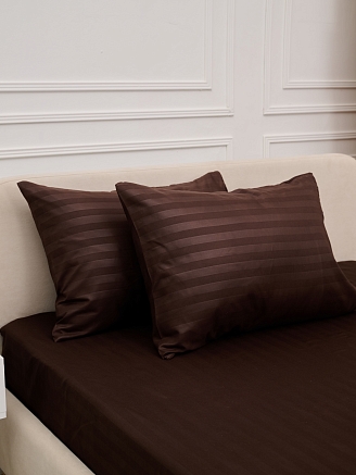 Комплект наволочек микрофибра-страйп / Шоколад