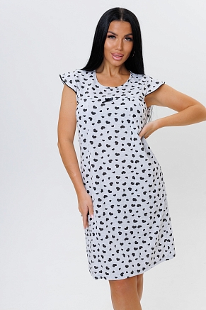 Женская ночная сорочка 2120/1 / Серый, сердечки