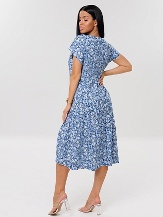 Женское платье Пл-64(К) / Голубой (мелкие цветы)