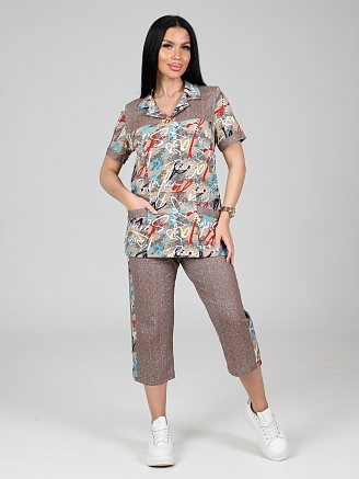 Женский костюм КК-55 / Коричневый эксклюзив