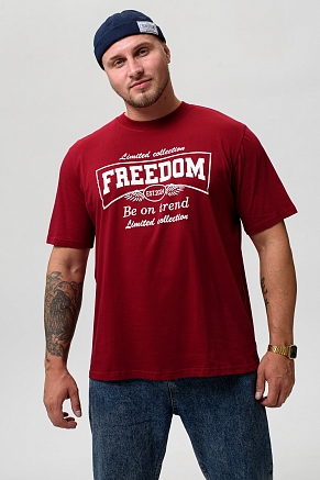 Мужская футболка 8503/1 / бордовый+свобода