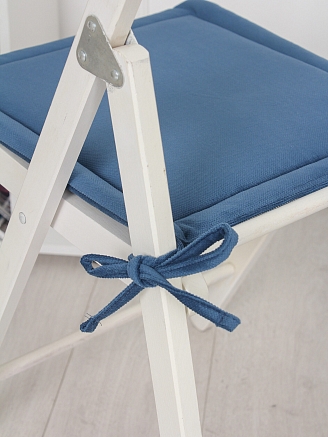 Комплект квадратных подушек на стул с завязками (2 шт.) / Синий