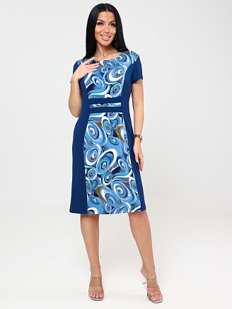 Женское платье Грация ПлВ-210 / Голубые овалы