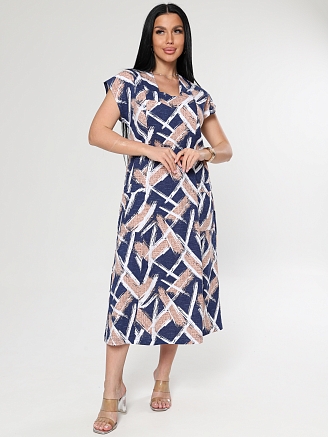 Женское платье Рамка ПлК-623 / Мазки бежевые